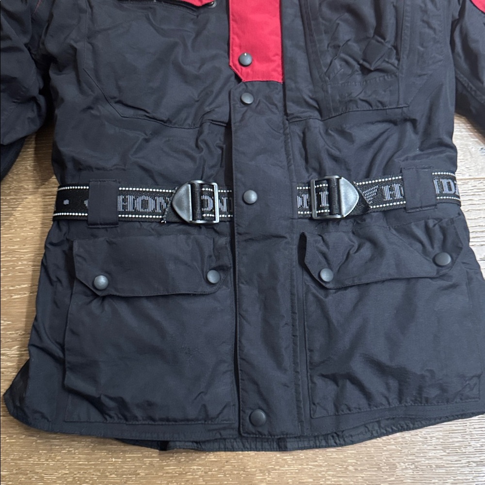 Honda Goldwing Motorcycle Jacket Red Black Belted Touring Coat Size S - Picture 4 of 14